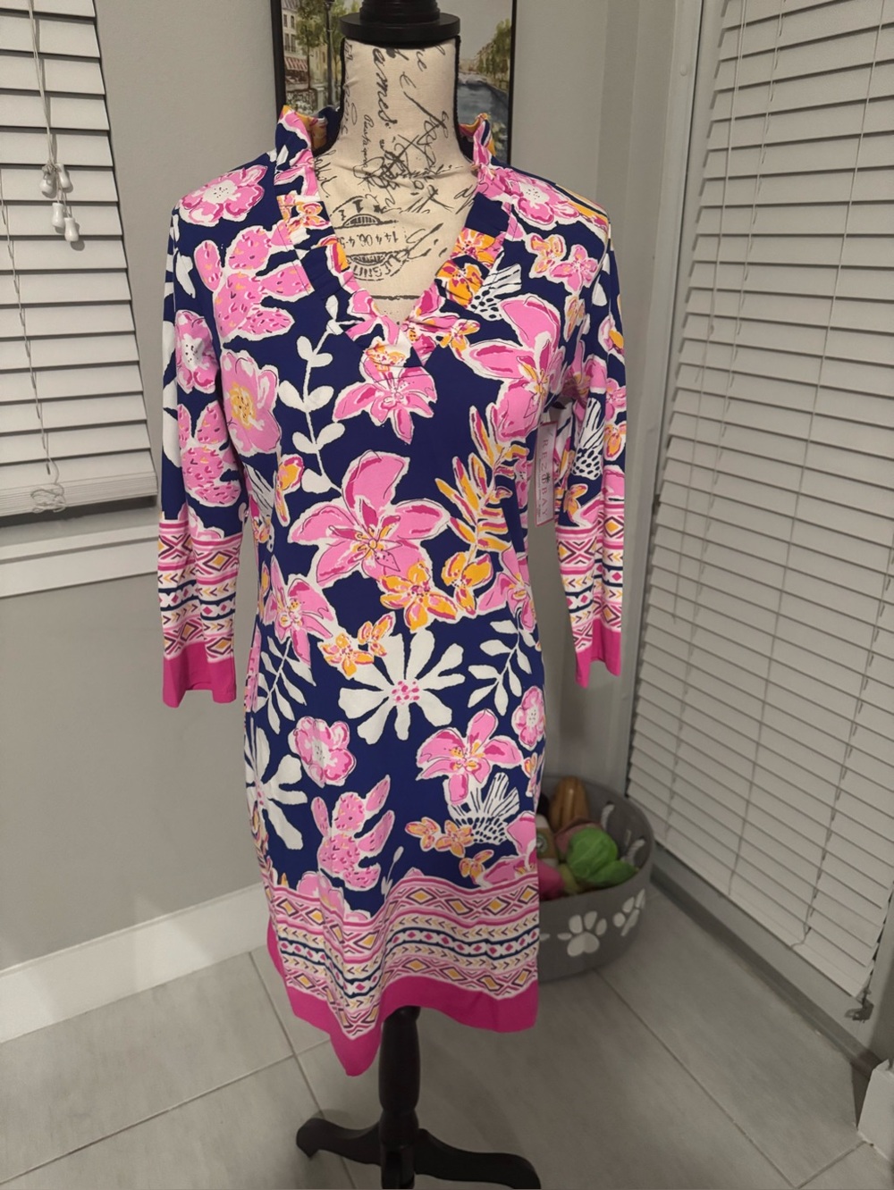 RezoBay Women’s Floral Dress in Pink/Navy